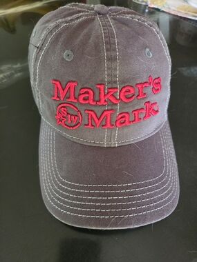 Maker's Mark Brown Cap with Red Embroidery NWT Hat